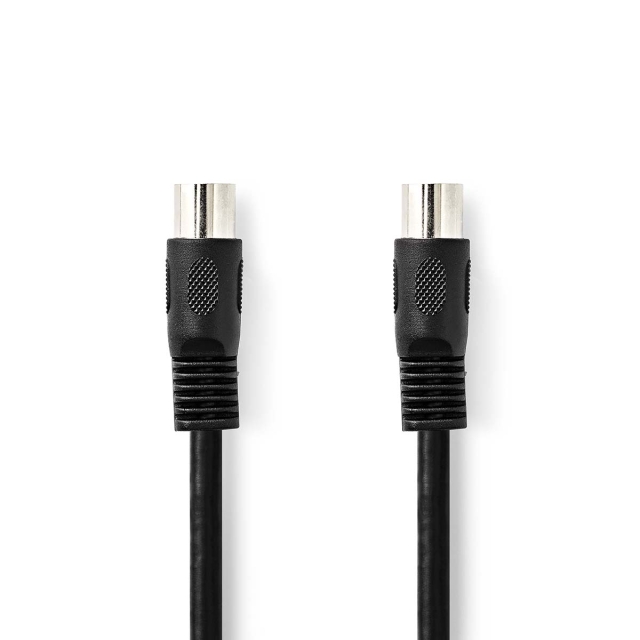 Nedis DIN-Audiokabel | DIN 5-Pins Male | DIN 5-Pins Male | Vernikkeld | 2.00 m | Rond | PVC | Zwart | Label