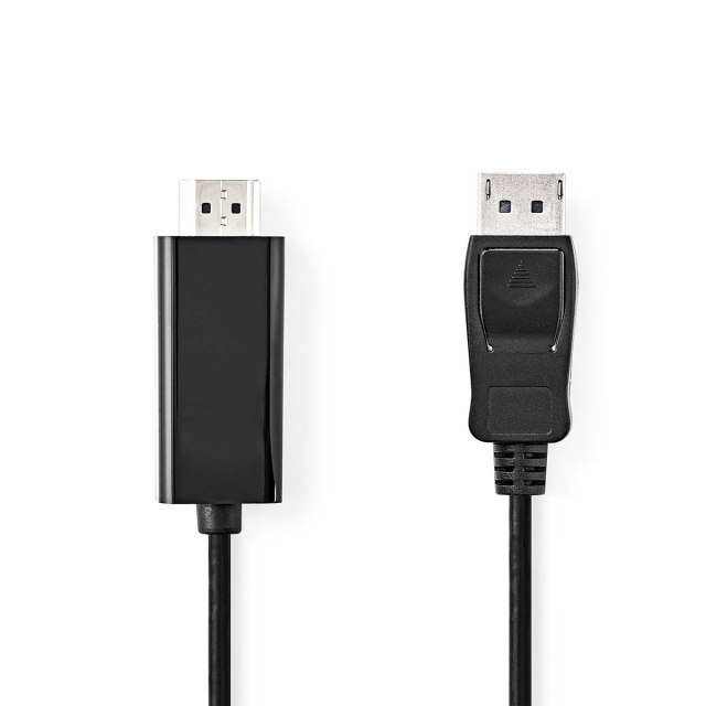 Nedis DisplayPort-Kabel | DisplayPort Male | HDMI™ Connector | 1080p | Vernikkeld | 1.00 m | Rond | PVC | Zwart | Label