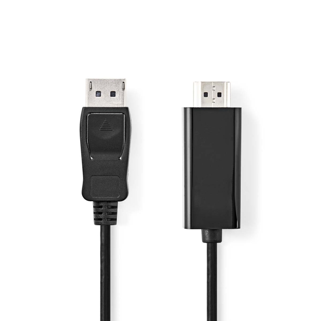 Nedis DisplayPort-Kabel | DisplayPort Male | HDMI™ Connector | 1080p | Vernikkeld | 3.00 m | Rond | PVC | Zwart | Label