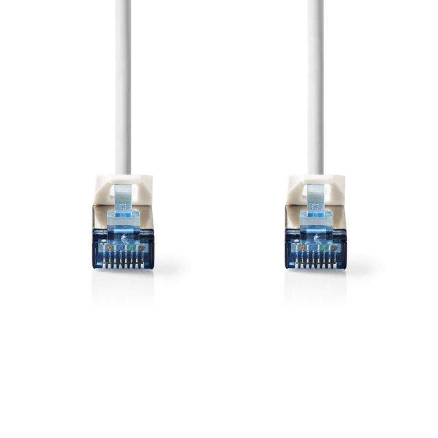 Nedis CAT6a netwerkkabel | S/FTP | RJ45 Male | RJ45 Male | 2.00 m | Snagless | Rond | LSZH | Wit | Label