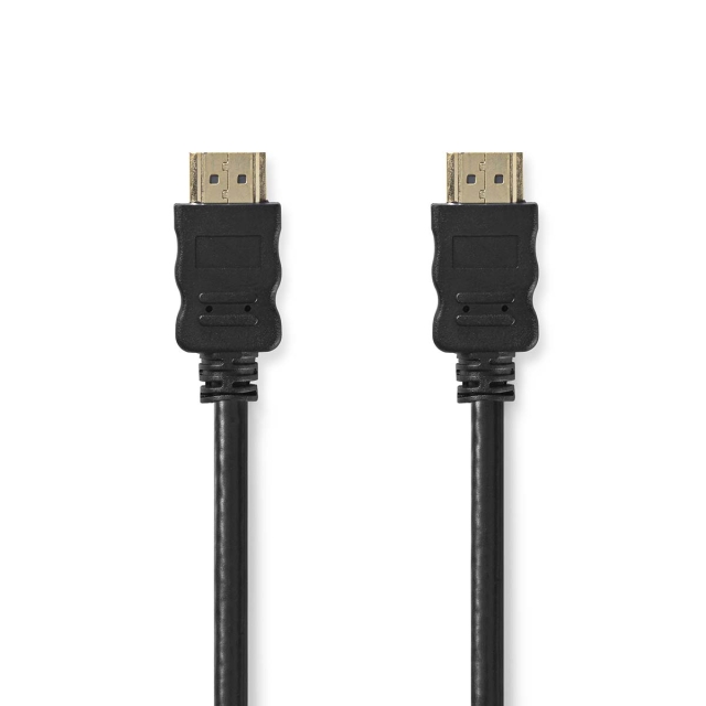 Nedis High Speed HDMI™-Kabel met Ethernet | HDMI™ Connector | HDMI™ Connector | 4K@30Hz | ARC | 10.2 Gbps | 25.0 m | Rond | PVC | Zwart | Label