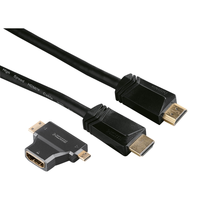 HAMA Kabel HDMI Ethernet Adapter 1xHDMI-1xMicro 1xMini Guld 1.5m