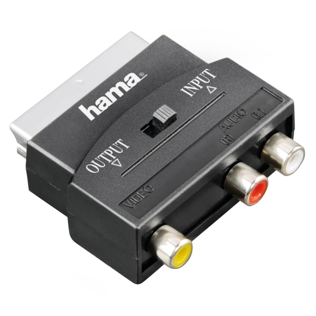 HAMA Adapter 3xRCA-Scart Hona-Hane I/O Svart
