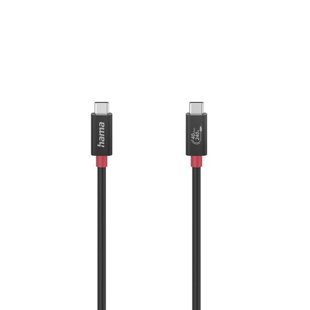Hama USB-C kabel, USB4 Gen3 svart 1 meter