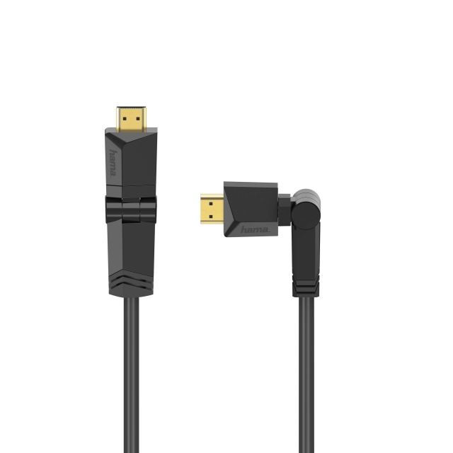 Hama Kabel HDMI Ethernet Roterend Goud Zwart 3m