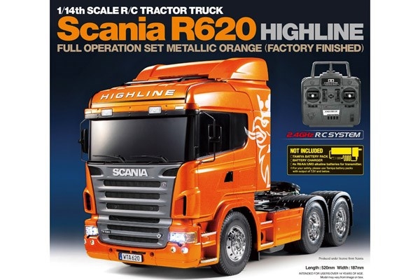 TAMIYA 1:14 R/C Full Option - Scania R620 Metal Orange