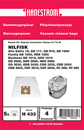 hanestroem Dammsugarpåsar Hanestrom Nilfisk GD 1000