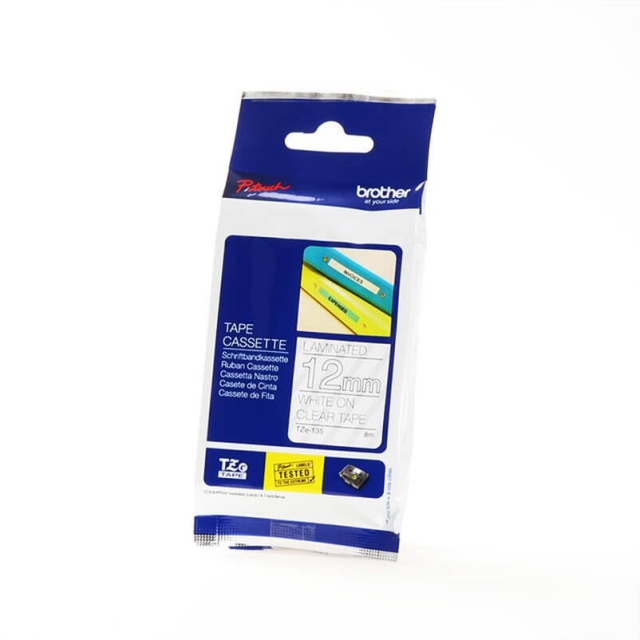 Brother Tape TZE-135 12mm Vit på Transparent
