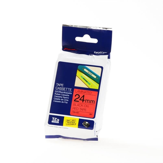 Brother Tape TZE-451 24mm Svart på Röd