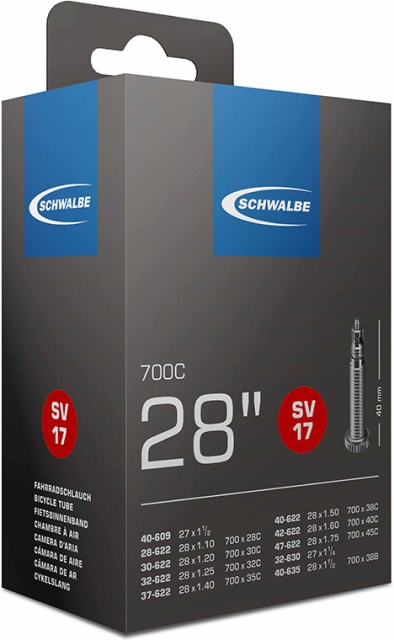 Schwalbe SV17 cykjerlinnerslang 28"