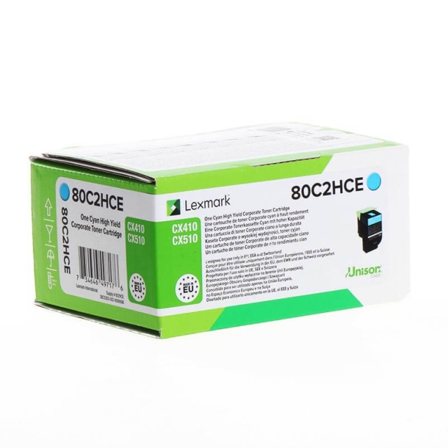 Lexmark Toner 80C2HCE 802 Cyan High Yield, Corporate Return