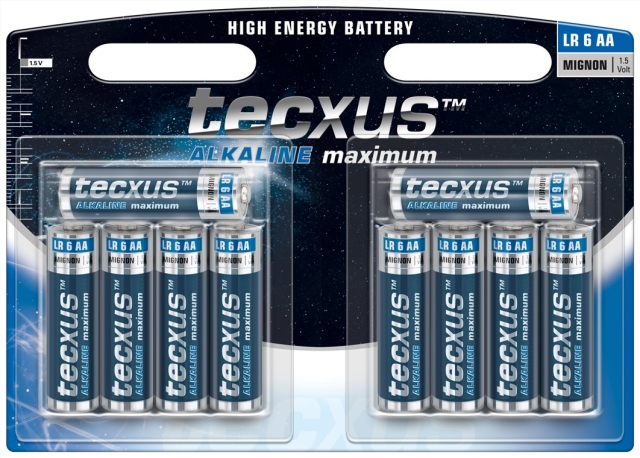 tecxus LR6/AA (Mignon) batterij, 10 stks. blister Alkali-mangaan batterij (alkaline), 1,5 V