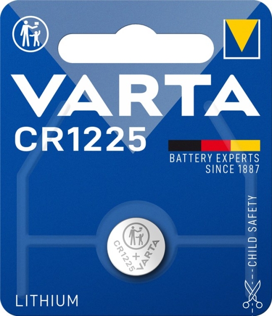 Varta CR1225 (6225) batterij, 1 stk. blister lithium knoopcel, 3 V