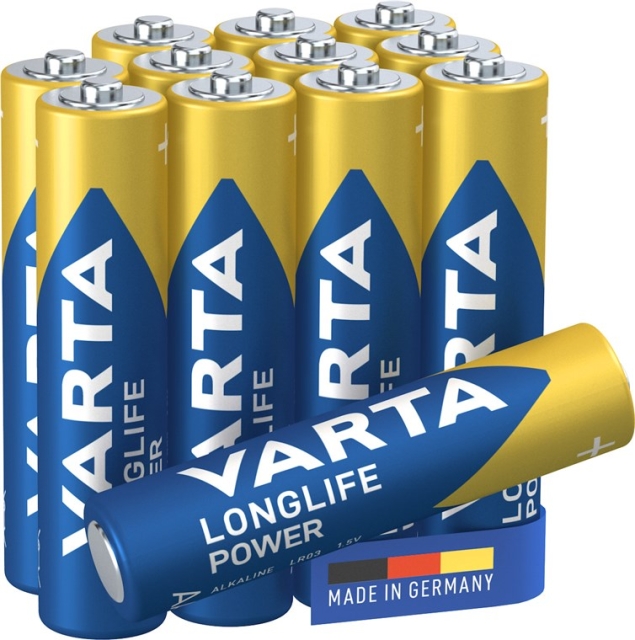 Varta LR03/AAA (Micro) (4903) batterij, 12 stks. box Alkali-mangaan batterij (alkaline), 1,5 V