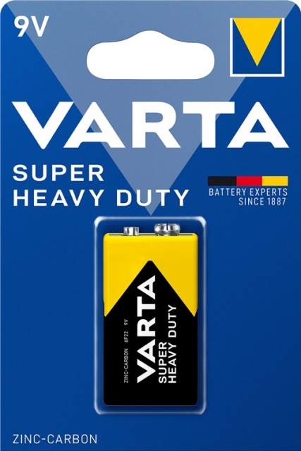 Varta 6F22/9 V Block (2022) batterij, 1 stk. blister Zink-koolstof-batterij, 9 V