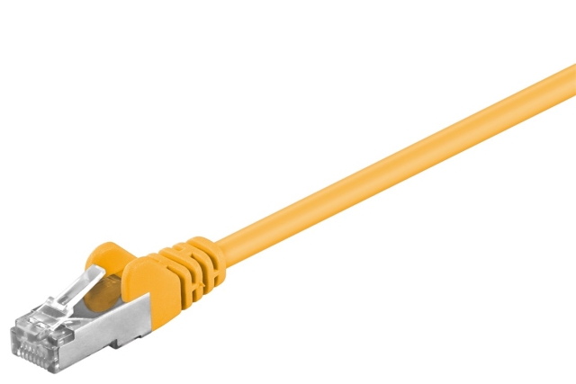 Goobay CAT 5e netwerkkabel, F/UTP, geel, 5 m met koper beklede aluminium geleider (CCA)