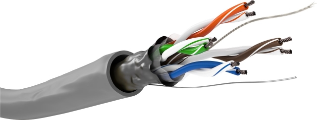 Goobay CAT 5e Netwerkkabel, F/UTP, 100 m, grijs Met koper beklede aluminium geleider (CCA), AWG 26/7 (stranded), PVC-kabelmantel