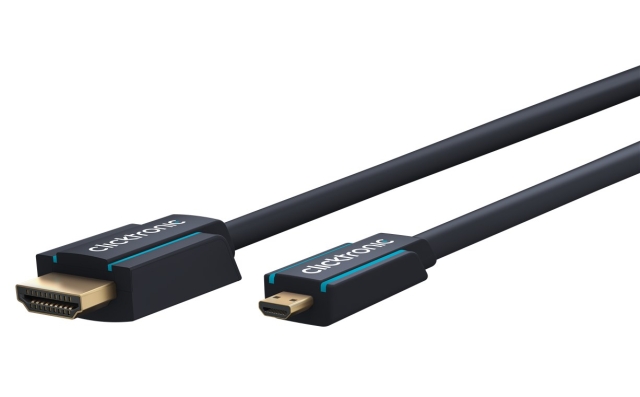 ClickTronic HDMI™ naar Micro HDMI™ adapterkabel Premium kabel | 1x HDMI™ stekker  1x Micro-HDMI™ stekker | 5,0 m | UHD 4K @ 30 Hz