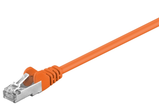 Goobay CAT 5e netwerkkabel, F/UTP, oranje, 2 m met koper beklede aluminium geleider (CCA)