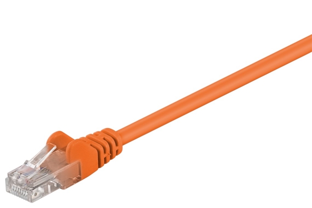 Goobay CAT 5e netwerkkabel, U/UTP, oranje, 3 m met koper beklede aluminium geleider (CCA)