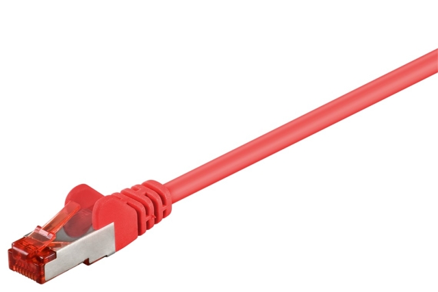 Goobay CAT 6 netwerkkabel, S/FTP (PiMF), rood, 1,5 m met koper beklede aluminium geleider (CCA)