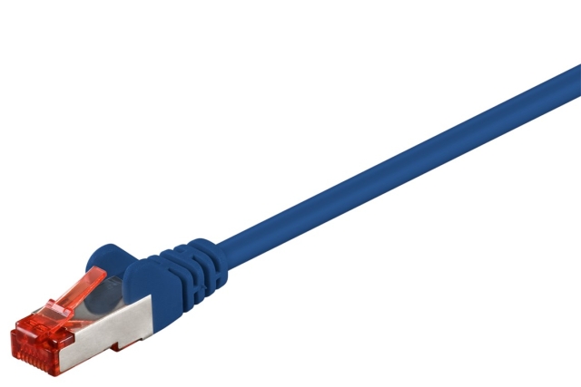 Goobay CAT 6 netwerkkabel, S/FTP (PiMF), blauw, 25 m kopergeleider (CU), halogeenvrije kabelmantel (LSZH)