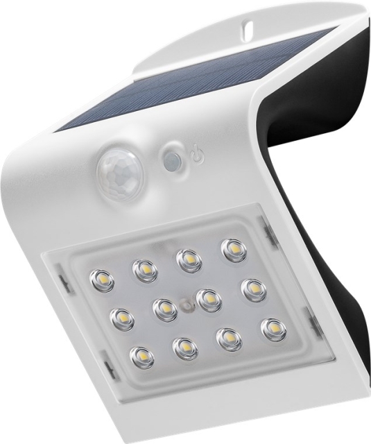 Goobay Led-muurlamp op zonne-energie met bewegingsmelder, 1,5 W ideaal lichtsysteem voor huis-entrees, carports & trappen