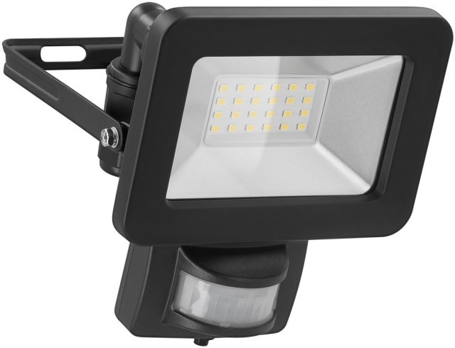 Goobay LED-buitenschijnwerper, 20 W, met bewegingsmelder met 1700 lm, neutraal wit licht (4000 K), PIR-sensor met AAN/UIT-functie en M16 wartel, geschikt voor buitengebruik (IP44)