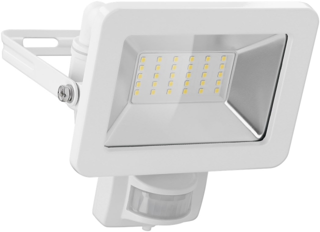 Goobay LED-buitenschijnwerper, 30 W, met bewegingsmelder met 2550 lm, neutraal wit licht (4000 K), PIR-sensor met AAN/UIT-functie en M16 wartel, geschikt voor buitengebruik (IP44)