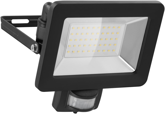 Goobay LED-buitenschijnwerper, 50 W, met bewegingsmelder met 4250 lm, neutraal wit licht (4000 K), PIR-sensor met AAN/UIT-functie en M16 wartel, geschikt voor buitengebruik (IP44)