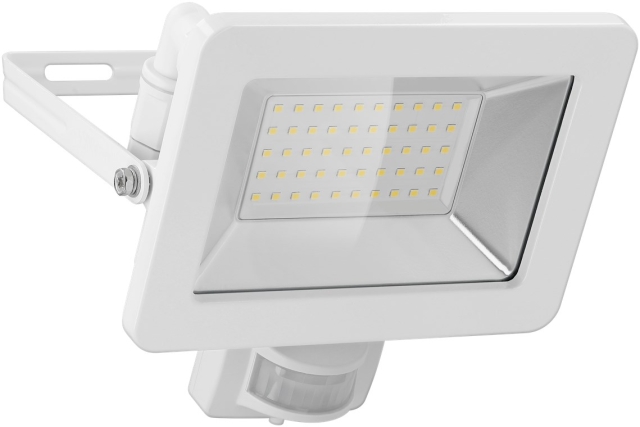 Goobay LED-buitenschijnwerper, 50 W, met bewegingsmelder met 4250 lm, neutraal wit licht (4000 K), PIR-sensor met AAN/UIT-functie en M16 wartel, geschikt voor buitengebruik (IP44)