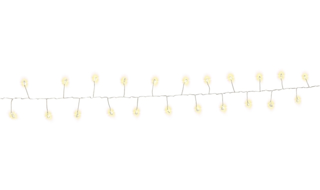 Goobay 50er LED zilver draad cluster lichtketting met 2 lichtstanden, warm-wit (3000 K), werkt op batterijen, voor gebruik binnen en buiten (IP44)