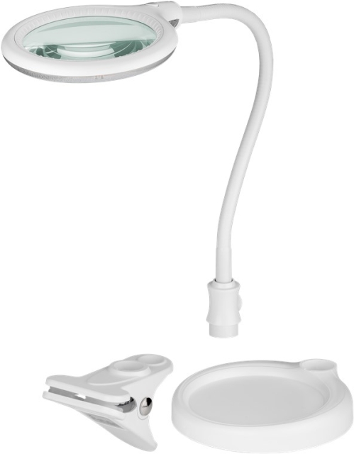Goobay Led-loeplamp staand/klemmend, 6 W, wit 480 lm, 100 mm glazen lens, 1,75x vergroting, 3 dioptrieën