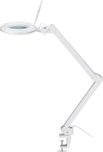Goobay Led-loeplamp met klem, 10 W, wit 800 lm, helderheid en lichtkleur instelbaar, 127 mm glazen lens, 1,75x vergroting, 3 dioptrieën