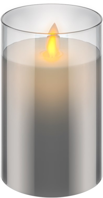 Goobay LED kaars van echte was in glas, 7,5 x 12,5 cm prachtige en veilige verlichtingsoplossing voor vele gebieden zoals huis en loggia, kantoren of scholen