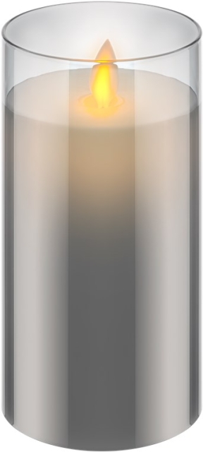 Goobay LED kaars van echte was in glas, 7,5 x 15 cm prachtige en veilige verlichtingsoplossing voor vele gebieden zoals huis en loggia, kantoren of scholen