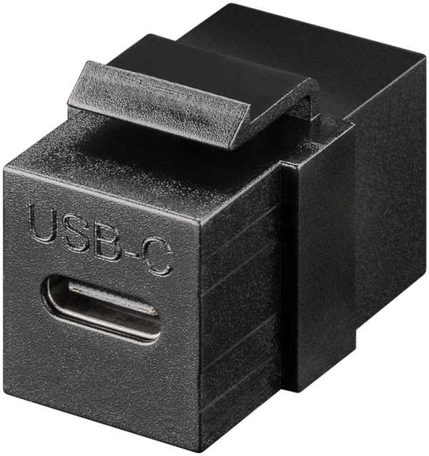 Goobay Keystone-module USB-C™-connector, USB 3.2 Gen 2 (10 Gbit/s), zwart USB-C™-bus > USB-C™-bus