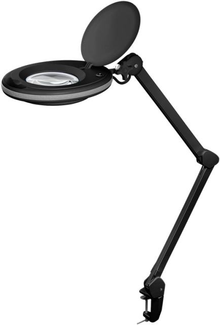 Goobay Led-loeplamp met klem, 8 W, zwart 650 lm, 127 mm kristalglas lens, 1,75x vergroting, 3 dioptrieën