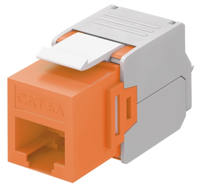 Goobay Keystone modul RJ45 CAT 6A, UTP 16,5 mm breedte, krokodillenklemmenstrook voor montage zonder gereedschap op IDC