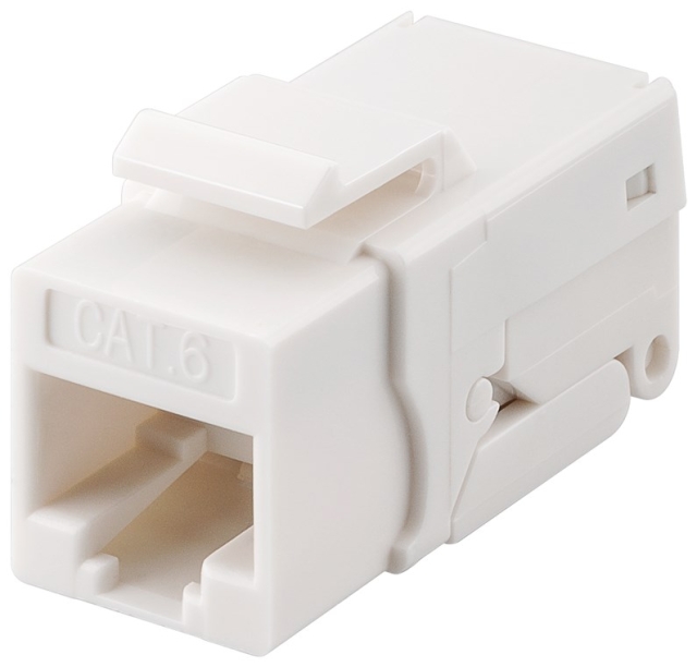 Goobay Keystone modul RJ45 CAT 6, UTP, 250 MHz 16,2 mm breed, Klemmenstrook voor IDC-montage (zonder gereedschap), snap-in systeem