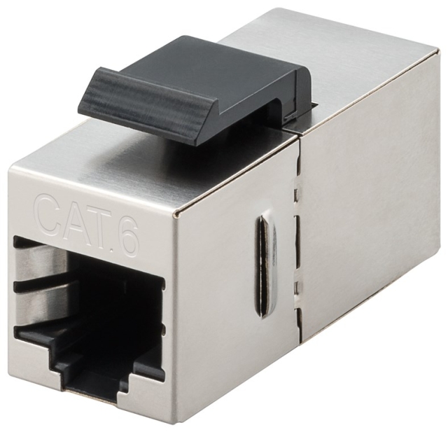 Goobay Keystone module RJ45 koppeling/connector CAT 6, STP 15,9 mm breed, 2 x RJ45-bus (8P8C).