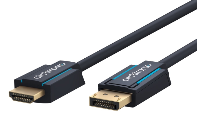 ClickTronic Adapterkabel för aktiv DisplayPort™ till HDMI™ (4K/60Hz) Premiumkabel | 1x DisplayPort™-kontakt >> 1x HDMI™-kontakt | 2,0 m | 4K @ 60 Hz