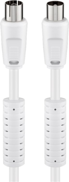 Goobay Antennekabel met ferriet (80 dB), dubbel afgeschermd coax-stekker > coax-contrastekker (volledig afgeschermd), 5 m