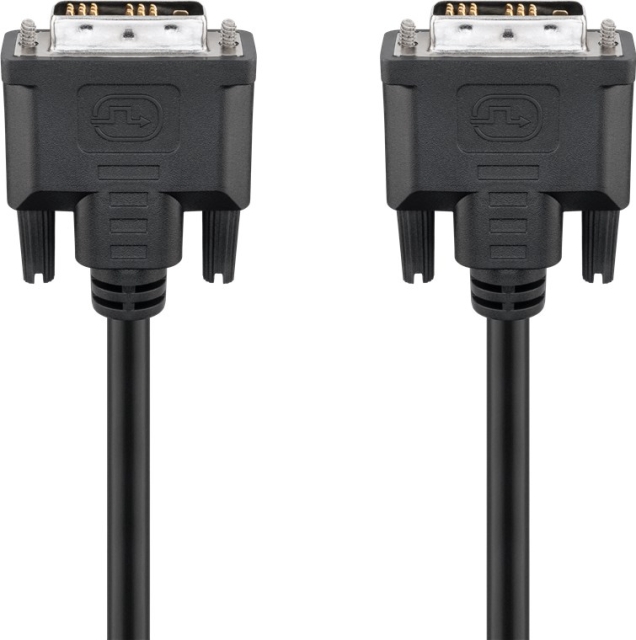 Goobay DVI-D Full HD kabel Single Link, vernikkeld DVI-D-stekker Single-Link (18+1 pinnen) > DVI-D-stekker Single-Link (18+1 pinnen), 2 m
