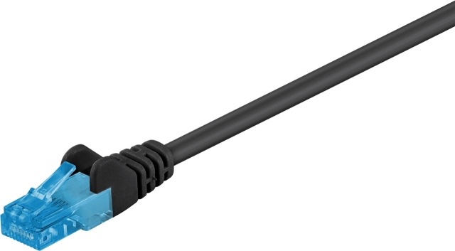 Goobay CAT 6A netwerkkabel, U/UTP, zwart kopergeleider (CU), halogeenvrije kabelmantel (LSZH), 20 m