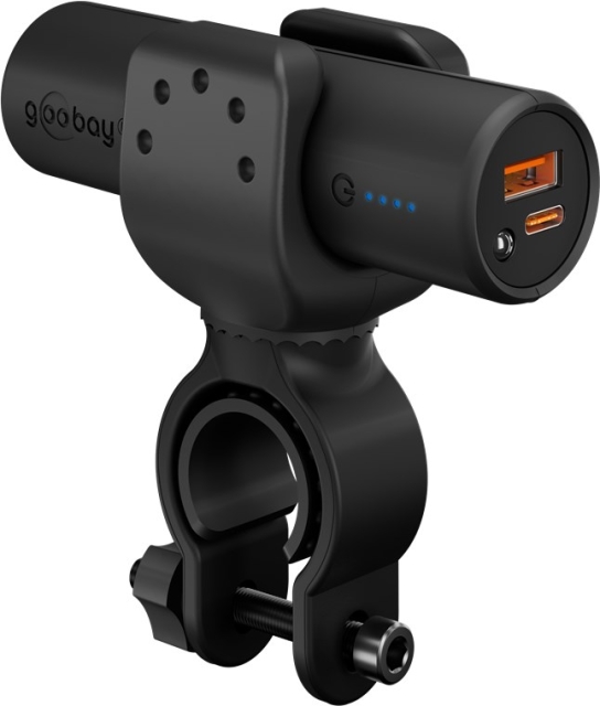 Goobay Bike powerbank 5.0 (5.000 mAh) kleine, dunne en handige bar powerbank met een capaciteit van 5.000 mAh voor montage op de fiets