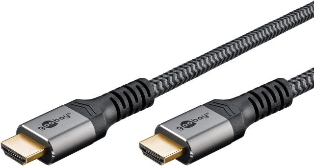 Goobay High Speed HDMI™-kabel met Ethernet, 0,5 m, Sharkskin Grey HDMI ™-connector (Type A) > HDMI ™-connector (Type A)