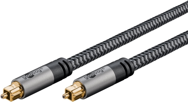 Goobay TOSLINK-kabel, m, Sharkskin Grey Toslink-stekker > Toslink-stekker