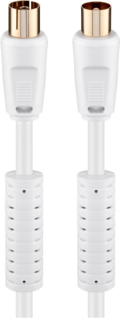 Goobay Antennekabel met ferriet (80 dB), dubbel afgeschermd verguld, coax-stekker > coax-contrastekker (volledig afgeschermd), 3.5 m