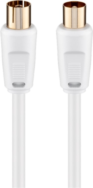 Goobay Antennekabel (80 dB), dubbel afgeschermd verguld, coax-stekker > coax-contrastekker (volledig afgeschermd), 2.5 m